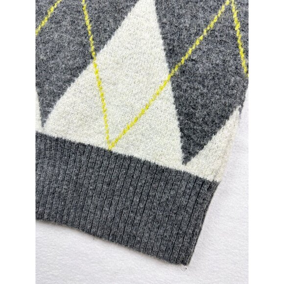 PRINGLE Of Scotland X H&M Argyle Oversize Turtleneck Sweater Size S Womens White - Picture 4 of 8